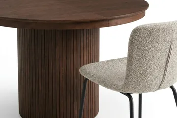 Kopparbo Förlängningsbart runt 120-220 cm Valnöt med 4 Katy Matstolar - Valnöt - Möbler - Bord & matgrupp - Matgrupp