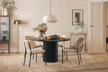 Kopparbo Matbord Runt 130 cm med 4st Gemmiano Matstol - Svart - Möbler - Bord & matgrupp - Matgrupp