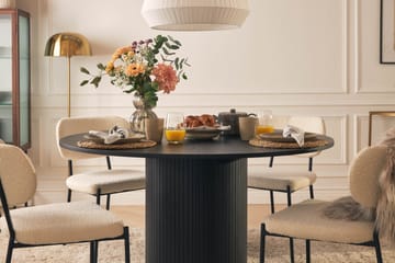 Kopparbo Matbord Runt 130 cm med 4st Gemmiano Matstol - Svart - Möbler - Bord & matgrupp - Matgrupp