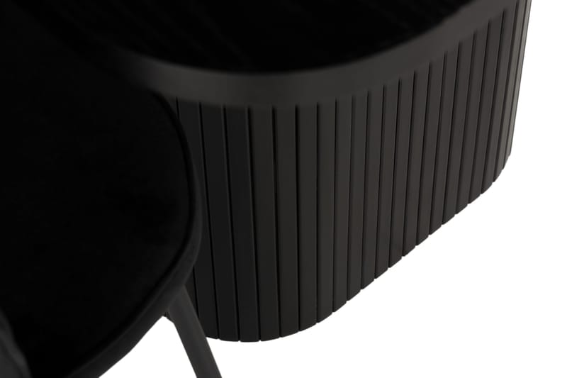 Kopparbo Matgrupp 200 cm inkl 6 Broddhult Stolar - Svart / Ribbade Ben - Möbler - Bord & matgrupp - Matgrupp