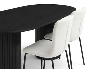 Kopparbo Matgrupp oval 180 cm Svart med 6 Katy Matstolar - Svart - Möbler - Bord & matgrupp - Matgrupp