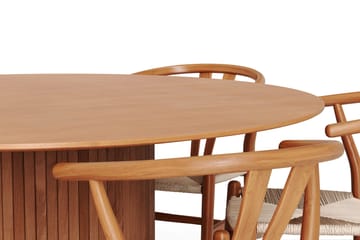 Kopparbo Matgrupp runt 150 cm Ek med 6 Dastoori Matstolar - Ek - Möbler - Bord & matgrupp - Matgrupp