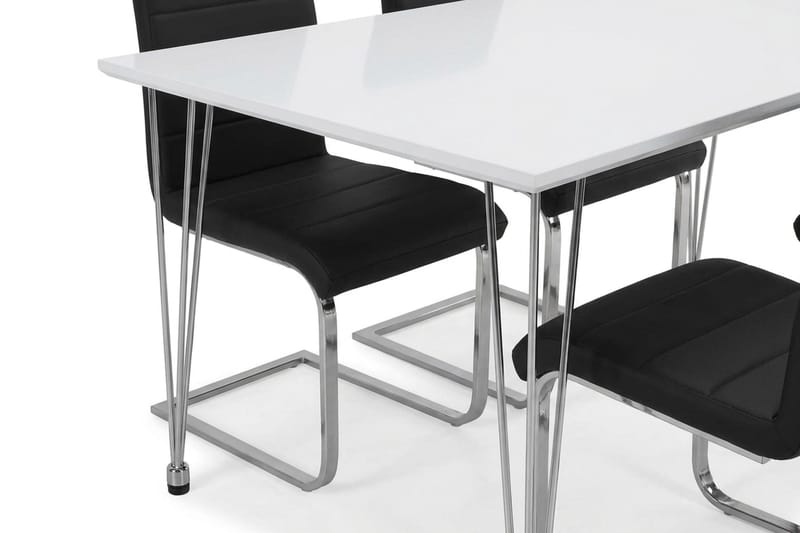 Matgrupp Kronblom 120 cm med 4 Cibus stolar - Vit - Möbler - Bord & matgrupp - Matgrupp