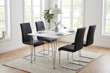 Matgrupp Kronblom 120 cm med 4 Cibus stolar - Vit - Möbler - Bord & matgrupp - Matgrupp