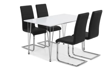 Matgrupp Kronblom 120 cm med 4 Cibus stolar - Vit - Möbler - Bord & matgrupp - Matgrupp