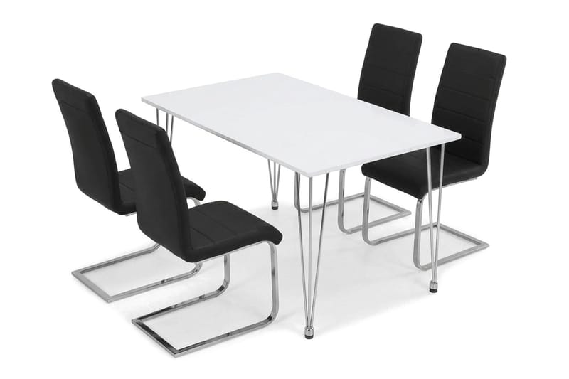 Matgrupp Kronblom 120 cm med 4 Cibus stolar - Vit - Möbler - Bord & matgrupp - Matgrupp