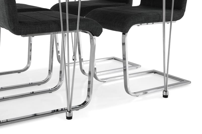 Kronblom Matgrupp 120 cm med 4 Cibus Stol - Vit/Krom/Grå - Möbler - Bord & matgrupp - Matgrupp