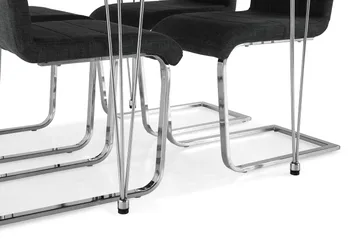 Kronblom Matgrupp 120 cm med 4 Cibus Stol - Vit/Krom/Grå - Möbler - Bord & matgrupp - Matgrupp