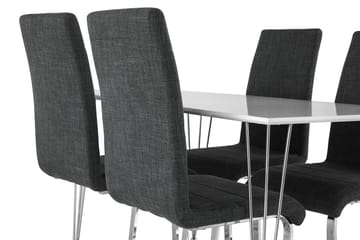 Kronblom Matgrupp 120 cm med 4 Cibus Stol - Vit/Krom/Grå - Möbler - Bord & matgrupp - Matgrupp