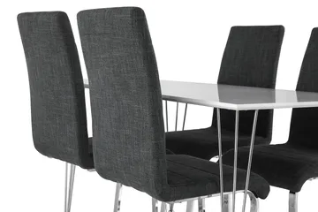Kronblom Matgrupp 120 cm med 4 Cibus Stol - Vit/Krom/Grå - Möbler - Bord & matgrupp - Matgrupp
