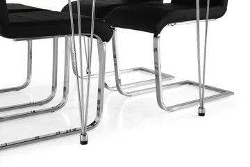 Kronblom Matgrupp 120 cm med 4 Cibus Stol - Vit/Krom/Svart PU - Möbler - Bord & matgrupp - Matgrupp