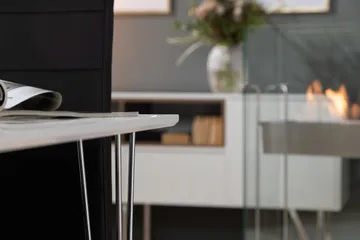 Kronblom Matgrupp 120 cm med 4 Cibus Stol - Vit/Krom/Svart PU - Möbler - Bord & matgrupp - Matgrupp