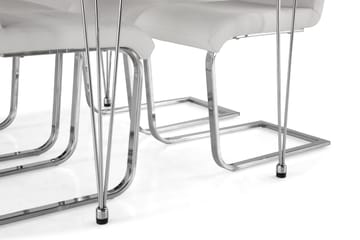 Kronblom Matgrupp 120 cm med 4 Cibus Stol - Vit/Krom/Vit PU - Möbler - Bord & matgrupp - Matgrupp