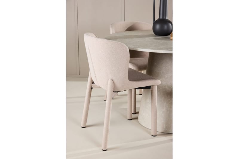Matgrupp Lanzo Runt 120 cm Beige med 4st Astoria Stolar Beige - Beige - Möbler - Bord & matgrupp - Matgrupp
