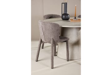 Matgrupp Lanzo Runt 120 cm Beige med 4st Astoria Stolar Brun - Brun - Möbler - Bord & matgrupp - Matgrupp