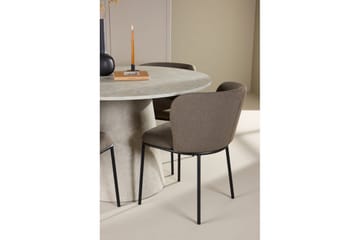Matgrupp Lanzo Runt 120 cm Beige med 4st Edina Stolar Svart / Brun - Svart / Brun - Möbler - Bord & matgrupp - Matgrupp
