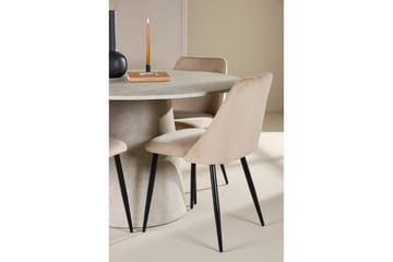 Matgrupp Lanzo Runt 120 cm med 4st Night Stolar Beige - Beige - Möbler - Bord & matgrupp - Matgrupp