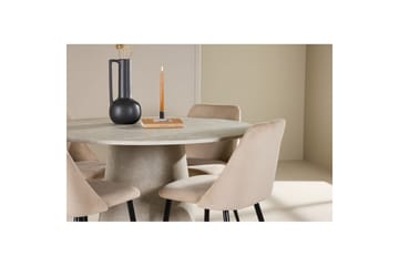 Matgrupp Lanzo Runt 120 cm med 4st Night Stolar Beige - Beige - Möbler - Bord & matgrupp - Matgrupp