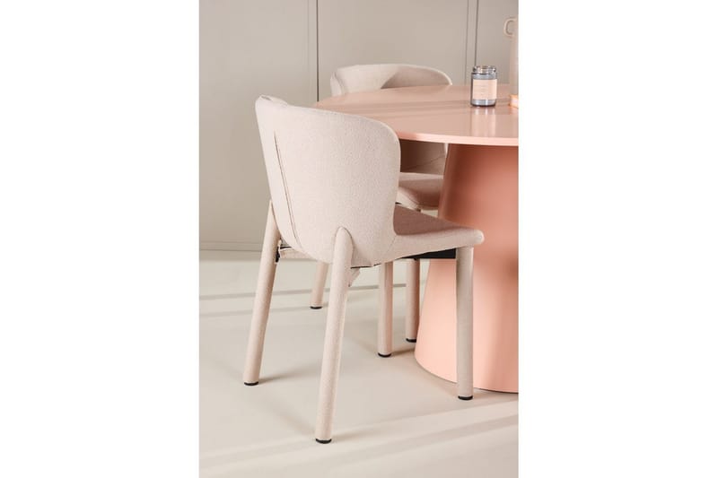 Matgrupp Lanzo Runt 120 cm Rosa med 4st Astoria Stolar Beige - Beige - Möbler - Bord & matgrupp - Matgrupp