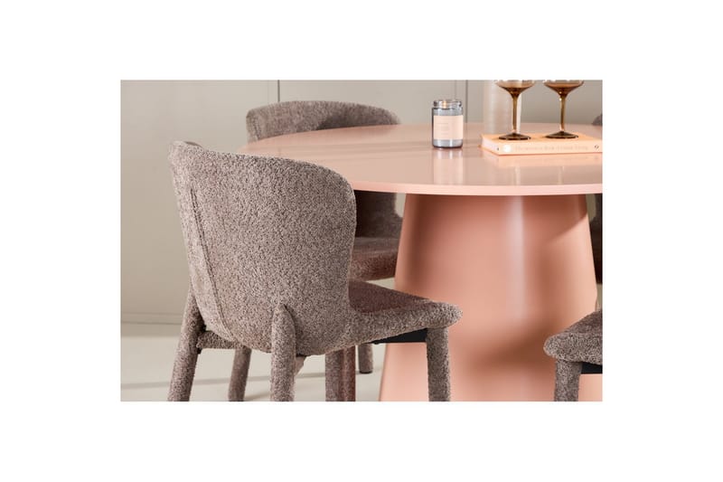 Matgrupp Lanzo Runt 120 cm Rosa med 4st Astoria Stolar Brun - Brun - Möbler - Bord & matgrupp - Matgrupp