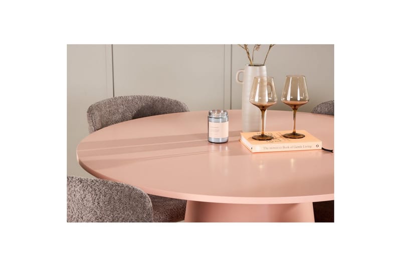 Matgrupp Lanzo Runt 120 cm Rosa med 4st Astoria Stolar Brun - Brun - Möbler - Bord & matgrupp - Matgrupp