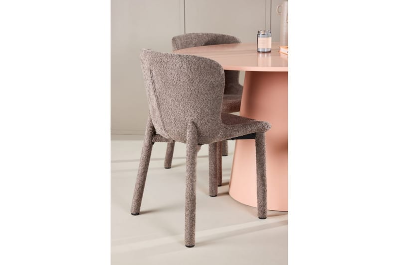 Matgrupp Lanzo Runt 120 cm Rosa med 4st Astoria Stolar Brun - Brun - Möbler - Bord & matgrupp - Matgrupp