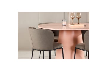 Matgrupp Lanzo Runt 120 cm Rosa med 4st Edina Stolar Svart / Brun - Svart / Brun - Möbler - Bord & matgrupp - Matgrupp