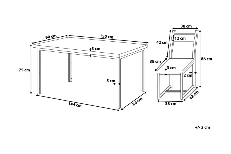 Laredo Matgrupp 90 cm - Svart - Möbler - Bord & matgrupp - Matgrupp
