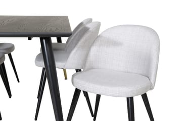 Matgrupp Larrinzar 180 cm Rektangulär med 6 Longreone Stolar - Svart - Möbler - Bord & matgrupp - Matgrupp