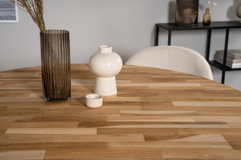 Matgrupp Laura 100 cm Rund med 4 Longreone Stolar - Beige - Möbler - Bord & matgrupp - Matgrupp