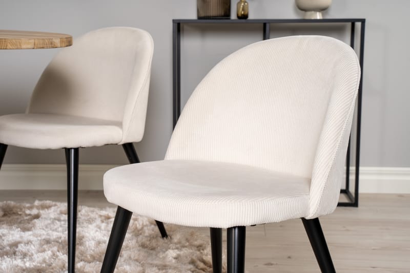 Matgrupp Laura 100 cm Rund med 4 Longreone Stolar - Beige - Möbler - Bord & matgrupp - Matgrupp