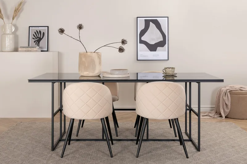 Leif matbord med 4st Velvet matstol - Möbler - Bord & matgrupp - Matgrupp