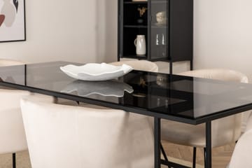 Leifa Matgrupp 200 cm inkl 6 Berita Stolar - Svart/Beige - Möbler - Bord & matgrupp - Matgrupp