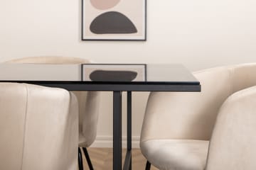Leifa Matgrupp 200 cm inkl 6 Berita Stolar - Svart/Beige - Möbler - Bord & matgrupp - Matgrupp