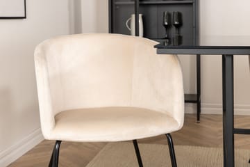 Leifa Matgrupp 200 cm inkl 6 Berita Stolar - Svart/Beige - Möbler - Bord & matgrupp - Matgrupp