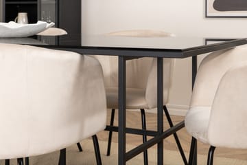 Leifa Matgrupp 200 cm inkl 6 Berita Stolar - Svart/Beige - Möbler - Bord & matgrupp - Matgrupp