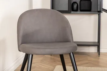 Leifa Matgrupp 200 cm inkl 6 Velvets Stolar - Svart/Grå - Möbler - Bord & matgrupp - Matgrupp