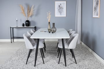 Matgrupp Longreone 240 cm Rektangulär med 6 Longreone Stolar - Svart - Möbler - Bord & matgrupp - Matgrupp