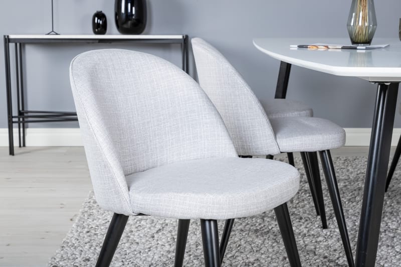 Matgrupp Longreone 240 cm Rektangulär med 6 Longreone Stolar - Svart - Möbler - Bord & matgrupp - Matgrupp