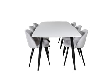 Matgrupp Longreone 240 cm Rektangulär med 6 Longreone Stolar - Svart - Möbler - Bord & matgrupp - Matgrupp