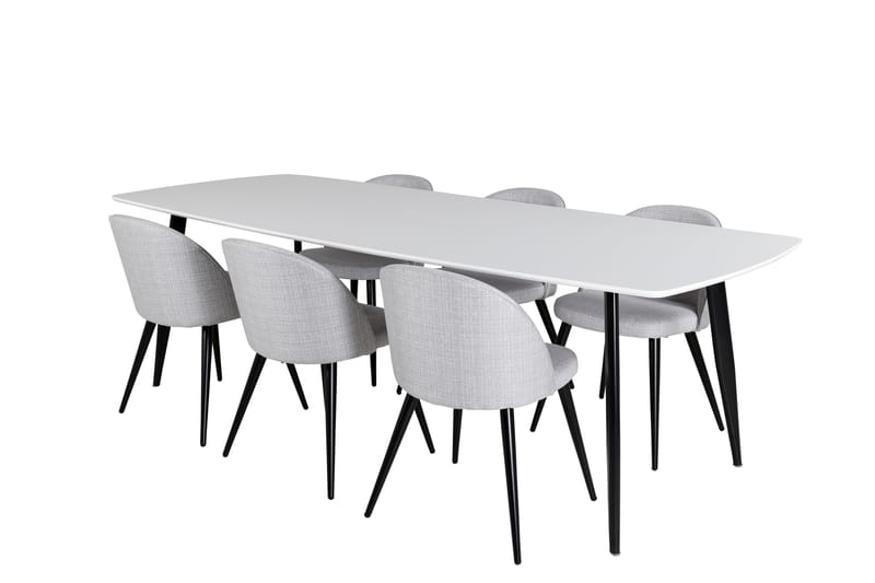Matgrupp Longreone 240 cm Rektangulär med 6 Longreone Stolar - Svart - Möbler - Bord & matgrupp - Matgrupp