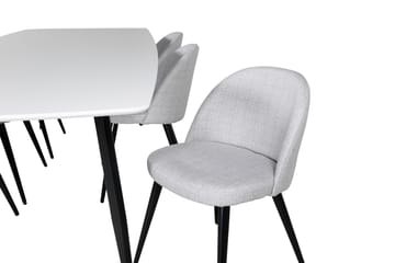 Matgrupp Longreone 240 cm Rektangulär med 6 Longreone Stolar - Svart - Möbler - Bord & matgrupp - Matgrupp