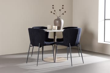 Matgrupp Lycke 110 cm Rund med 4 Modesto stolar - Beige/Svart - Möbler - Bord & matgrupp - Matgrupp