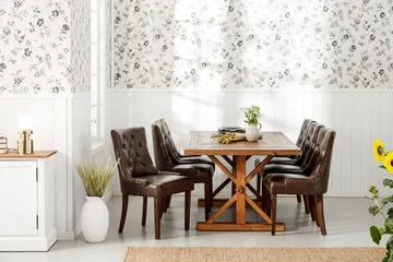 Lyon Förlängningsbar Matgrupp 200 cm med 6 Tuva Fåtölj - Natur/Brun - Möbler - Bord & matgrupp - Matgrupp