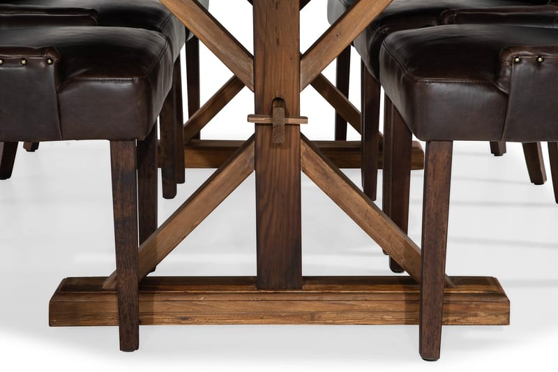 Lyon Förlängningsbar Matgrupp 200 cm med 6 Tuva Fåtölj - Natur/Brun - Möbler - Bord & matgrupp - Matgrupp