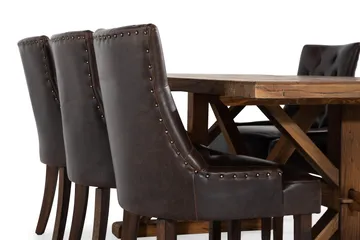 Lyon Förlängningsbar Matgrupp 200 cm med 6 Tuva Fåtölj - Natur/Brun - Möbler - Bord & matgrupp - Matgrupp