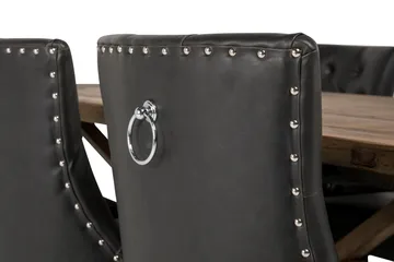 Lyon Förlängningsbar Matgrupp 200 cm med 6 Tuva Fåtölj - Natur/Svart - Möbler - Bord & matgrupp - Matgrupp