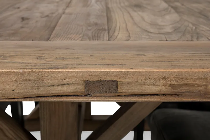 Lyon Förlängningsbar Matgrupp 200 cm med 6 Tuva Fåtölj - Natur/Svart - Möbler - Bord & matgrupp - Matgrupp