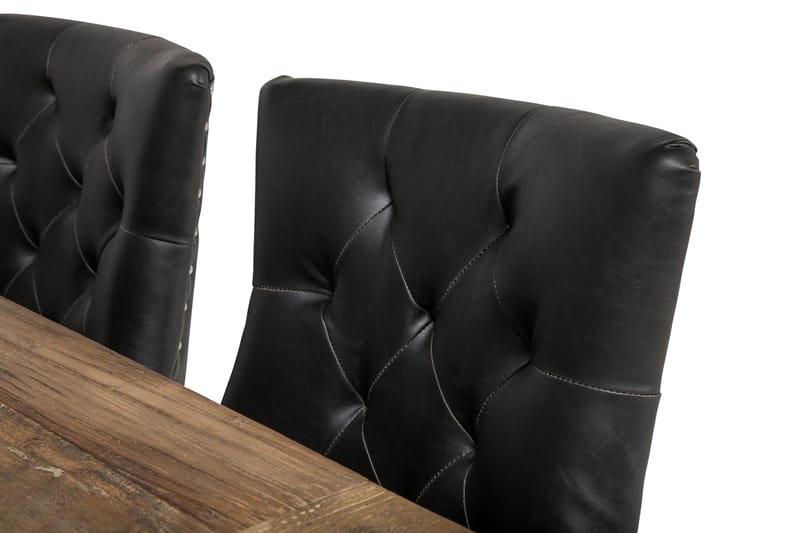 Lyon Förlängningsbar Matgrupp 200 cm med 6 Tuva Fåtölj - Natur/Vit/Svart - Möbler - Bord & matgrupp - Matgrupp