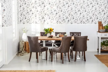 Lyon Förlängningsbar Matgrupp 200 cm med 6 Tuva Stol - Natur/Vit/Brun - Möbler - Bord & matgrupp - Matgrupp